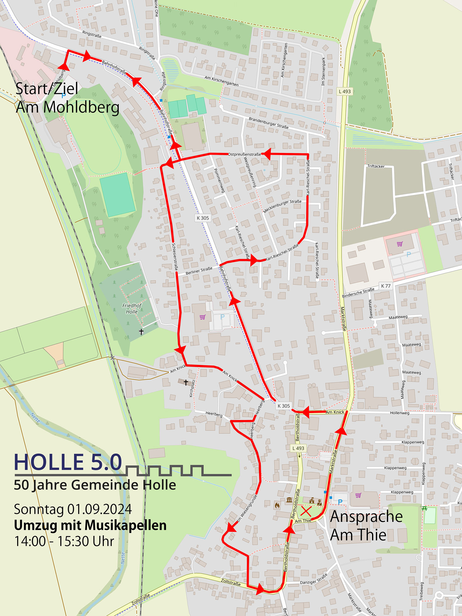 Streckenverlauf des Umzuges Streckenverlauf des Umzuges